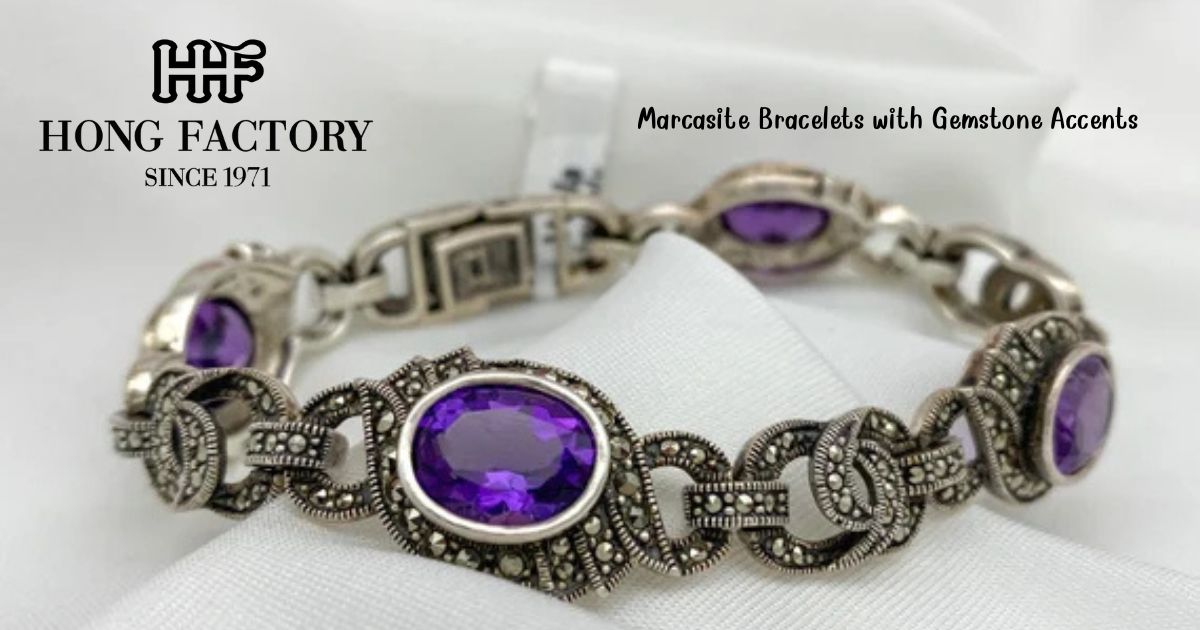 Marcasite Bracelets with Gemstone Accents